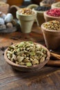 Most expensive spice in the world Ã¢â¬â dried green cardamom pods Royalty Free Stock Photo